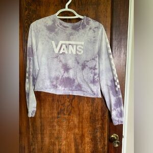 VANS long sleeve tie dye crop top XL
